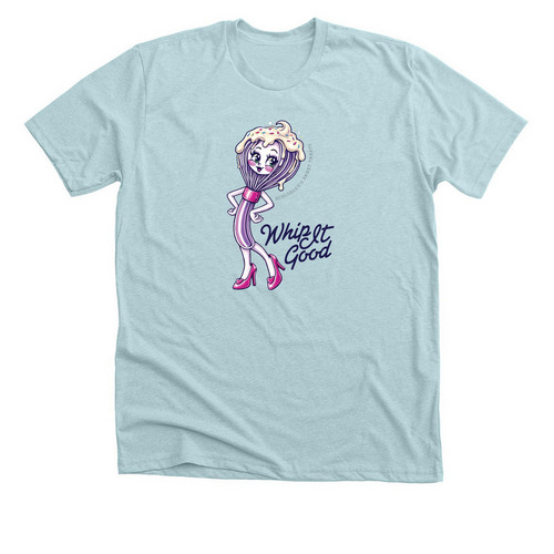 Whip It Good, a Heather Ice Blue Premium Unisex Tee