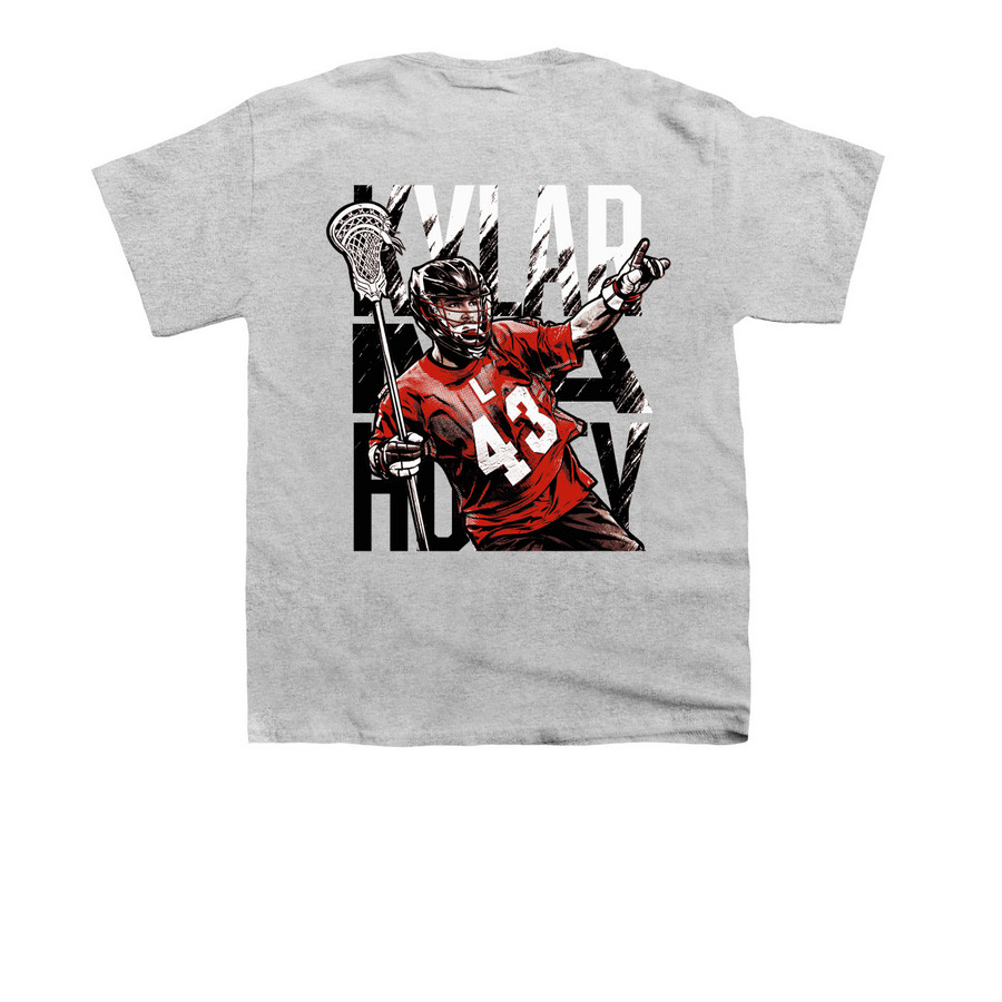 Kylar Mahoney, a Sport Grey Youth Unisex Tee (back-view)