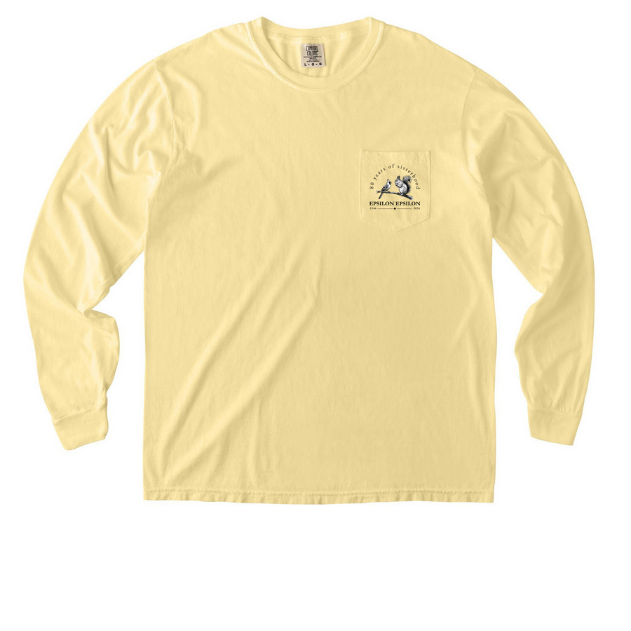 Epsilon Epsilon's 80th Anniversary Pocket Tee, a Butter Comfort Colors Long Sleeve Pocket Tee