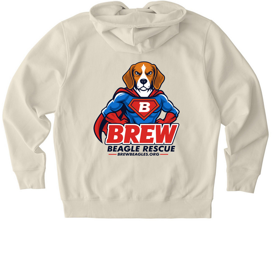 Guardian Hero Dog - Back Design, a Natural Raw Stanley/Stella Unisex Cultivator 2.0 Zip Up Pullover Hoodie (back-view)