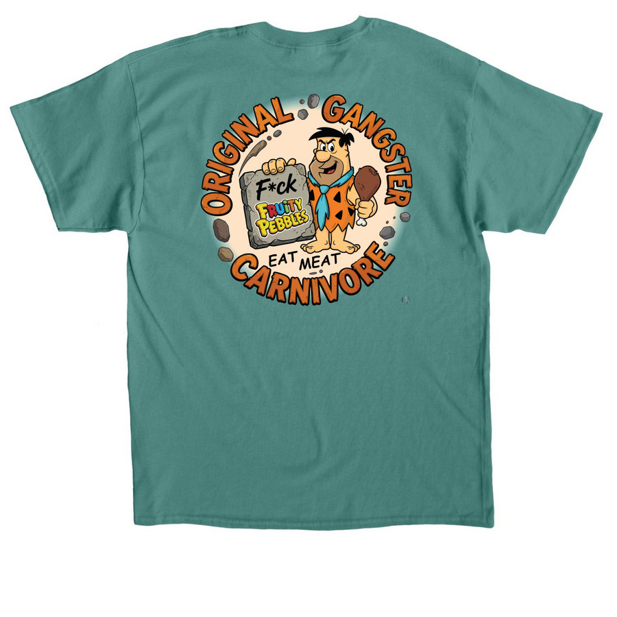 Original Gangster Carnivore (2-sided print), a Jade Dome Classic Unisex Tee (back-view)