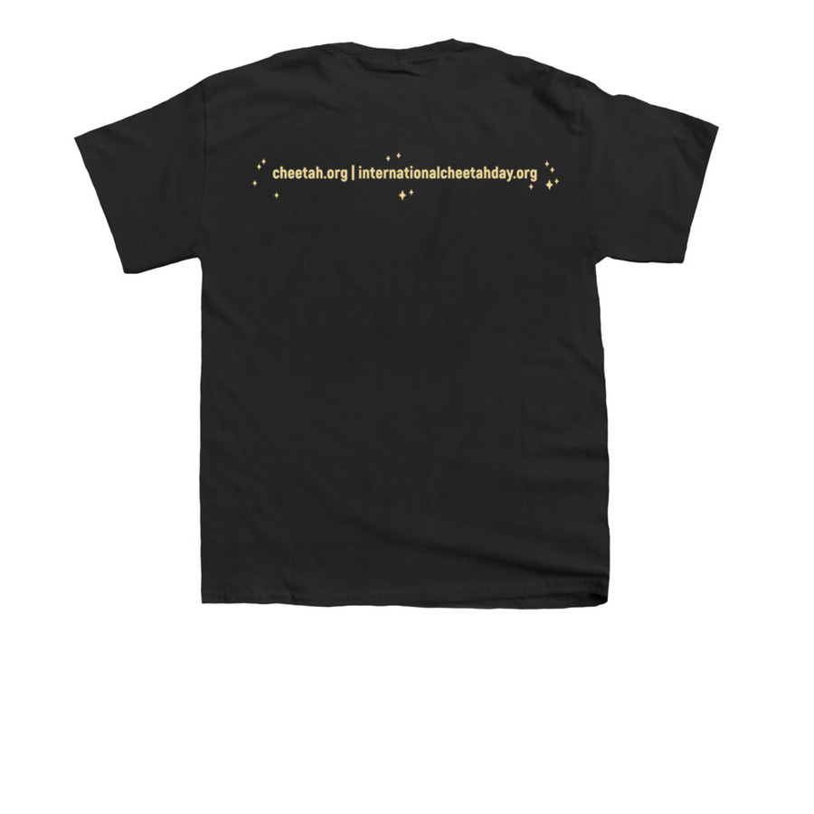 Save The Cheetah on International Cheetah Day, a Black Youth Unisex Tee (back-view)