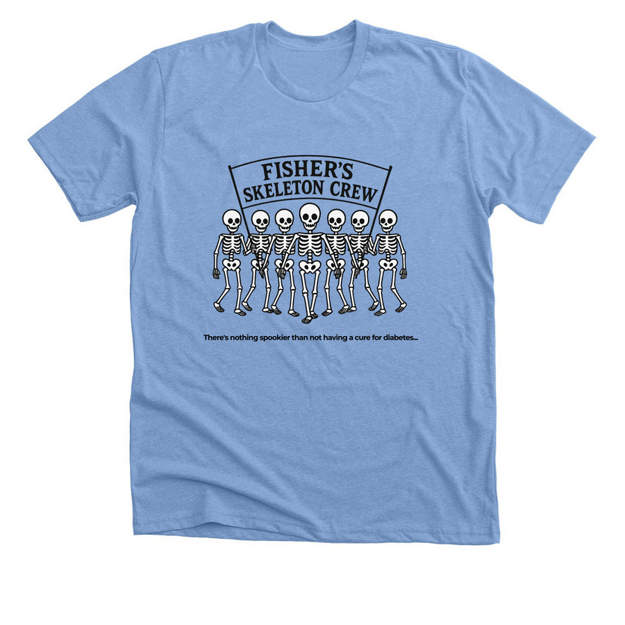 Fisher's Skeleton Crew, a Heather Carolina Blue Premium Unisex Tee