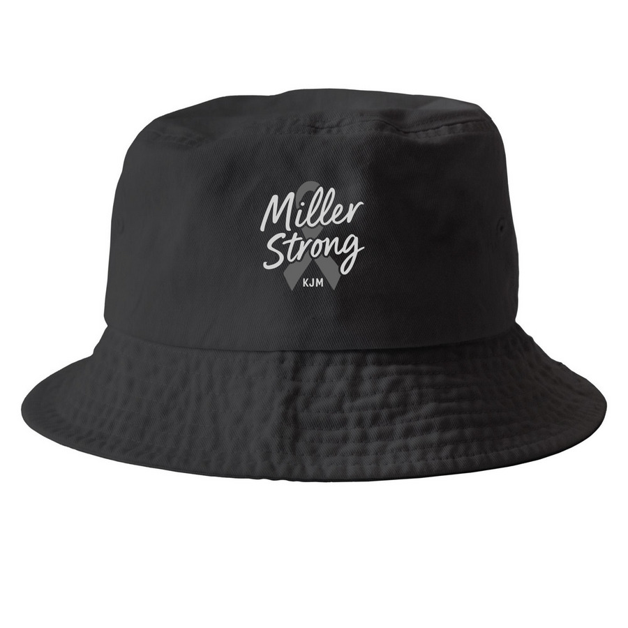 Miller strong hats, a Black Printed Bucket Hat