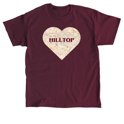 Hilltop Heart, a Maroon Classic Unisex Tee