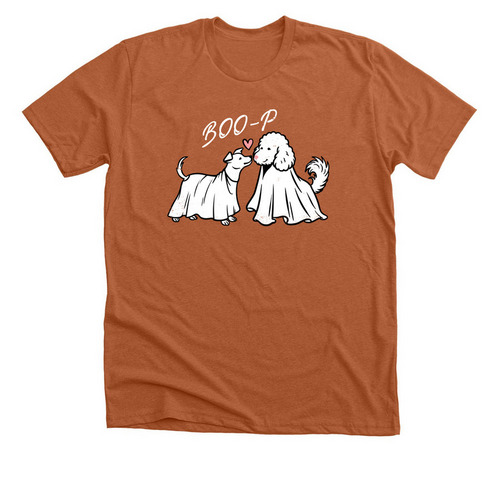 BOO-P with Ruby and Georgie, a Heather Autumn Premium Unisex Tee