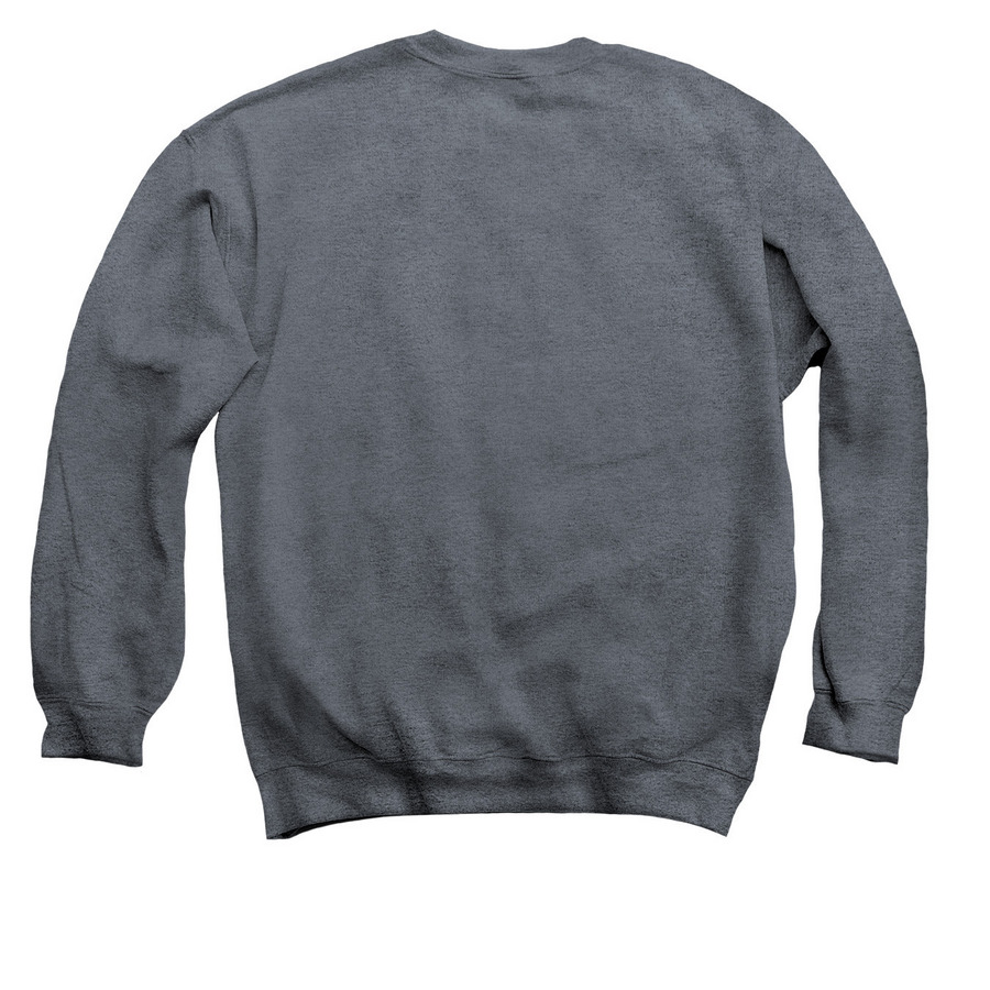 Happys Cat, a Dark Heather Crewneck Sweatshirt (back-view)