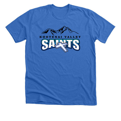 KVCS Saints, a Heather True Royal Premium Unisex Tee