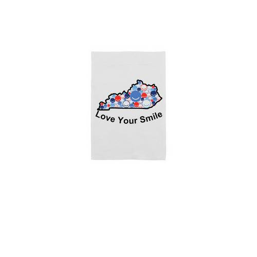 Love Your Smile Yard Flag Set, a White 12" x 18" Yard Flag