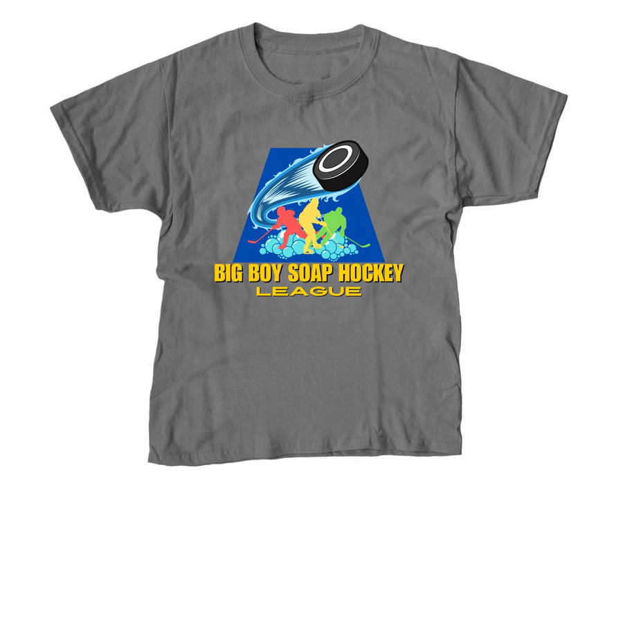 Big Boy Soap Hockey League Official Merch, a Charcoal Youth Unisex Tee