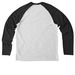 Team Clayton, a Space Black/ Bright White Allmade Eco Triblend Colorblock Raglan Long Sleeve Tee (back-view)