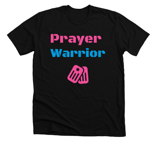 Prayer Warrior, a Solid Black Blend Premium Unisex Tee