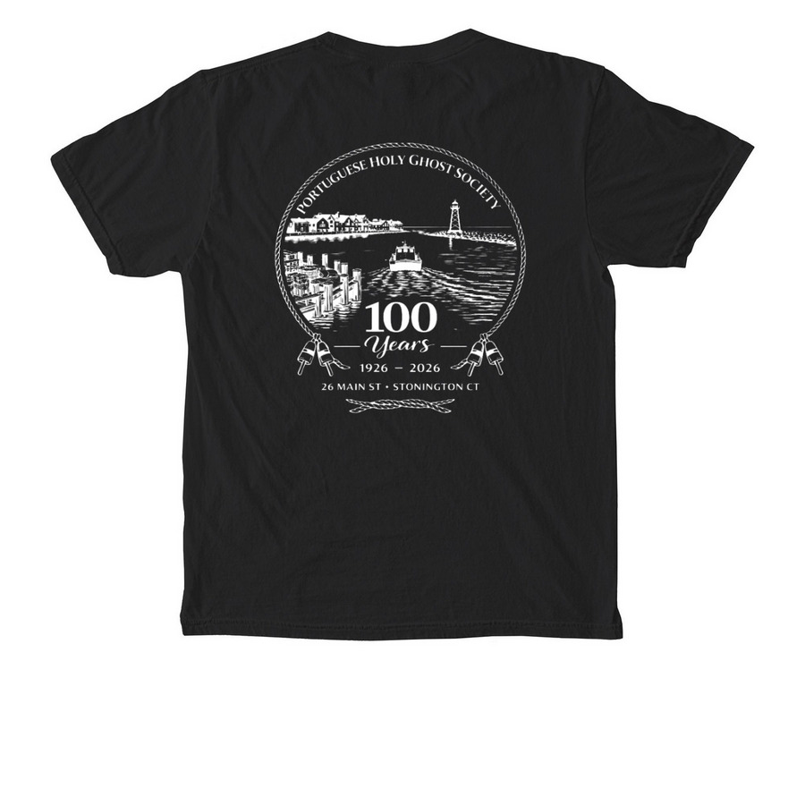 PHGS Centennial&nbsp;Adult Pocket T-shirt&nbsp;, a Black Comfort Colors Pocket Tee (back-view)