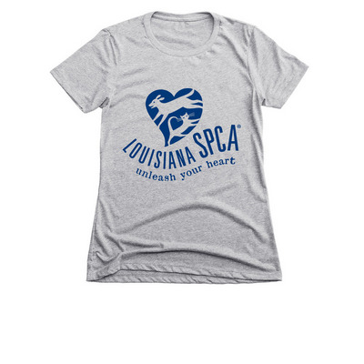 LASPCA Blue Logo, a Dark Heather Grey Women's Slim Fit Tee