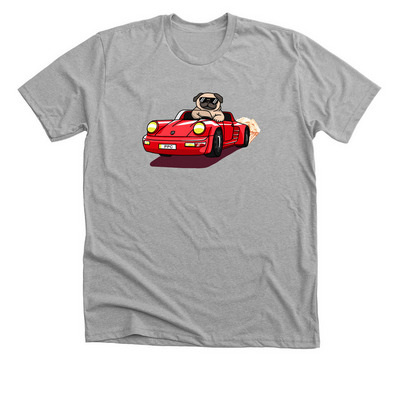 Pugsche Driver, a Athletic Heather Premium Unisex Tee