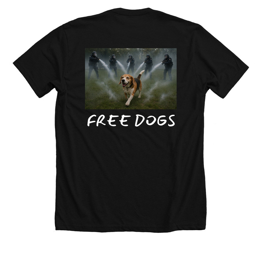 Peaceful Rescuers at Ridglan Farms, a Solid Black Blend Premium Unisex Tee (back-view)