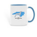 Tarheel Weimaraner Rescue Support in Style, a Light Blue Two-Tone Ceramic Mug