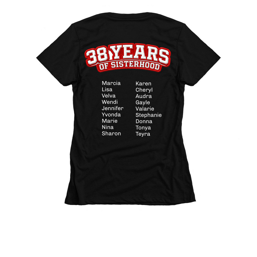 ELITE 18, a Black Women's Slim Fit Tee (back-view)
