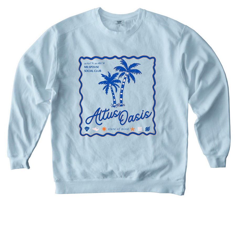 Altus Oasis Summer Vibes Shirt Collection, a Chambray Comfort Colors Crewneck Sweatshirt