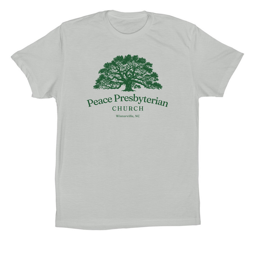 Peace Oak Tree, a Silver Premium Cotton Tee