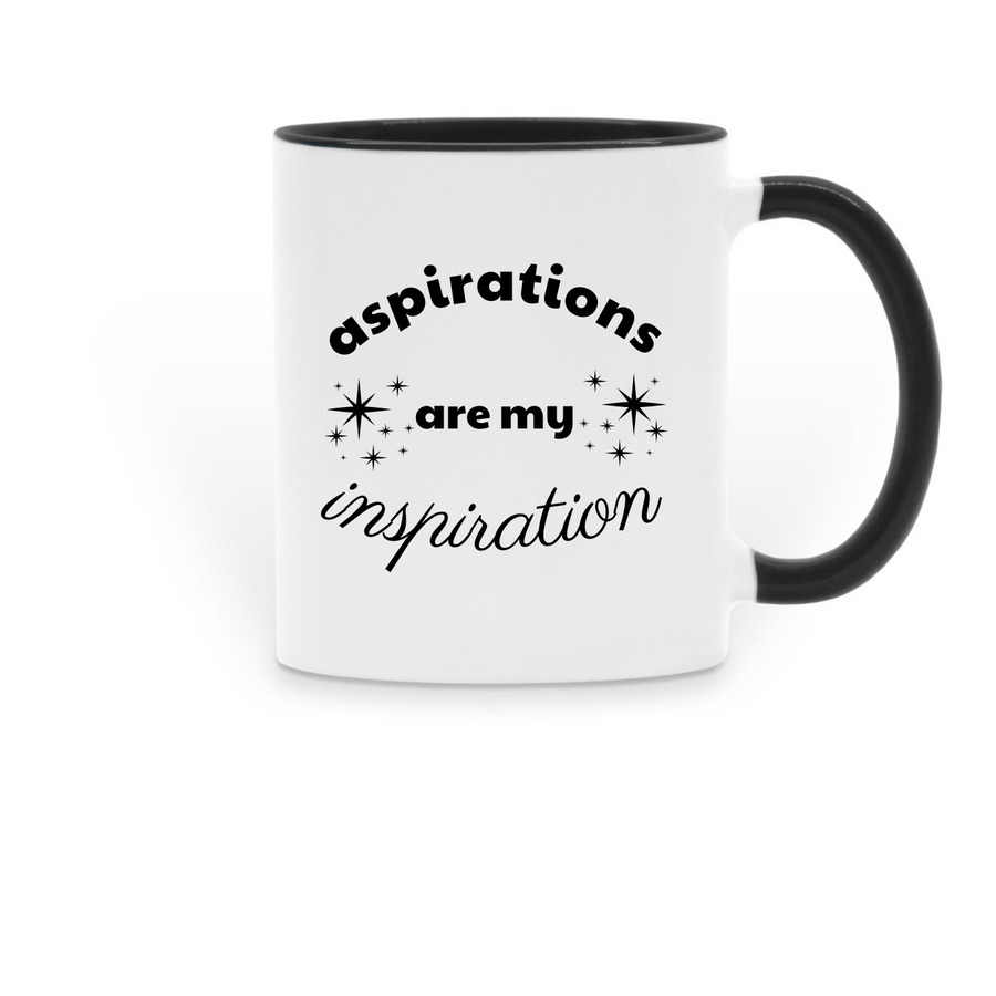 Aspirations Are My Inspiration, a Black Two-Tone Ceramic Mug