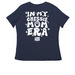 In My Chessie Mom Era (Design on back White), a Navy Women's Relaxed V-Neck Tee (back-view)