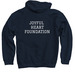 Simple Heart Sweatshirt, a Navy Pullover Hoodie (back-view)
