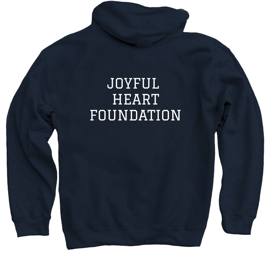Simple Heart Sweatshirt, a Navy Pullover Hoodie (back-view)