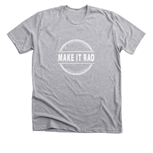 MAKE IT RAD Academy T - White Text, a Athletic Heather Premium Unisex Tee