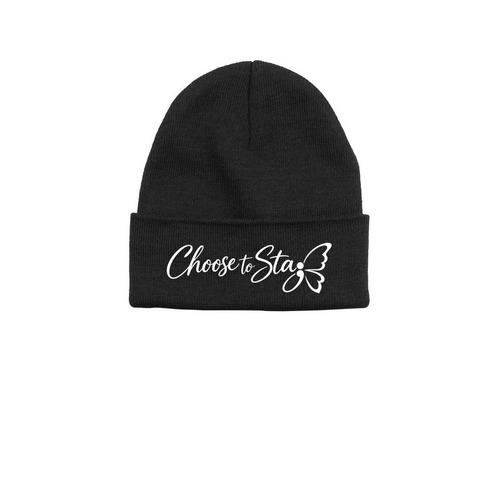 Stay, a Black Printed Base Camp Beanie