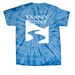 Adult Tees and Sweatshirts, a Baby Blue Classic Tie Dye Tee (back-view)