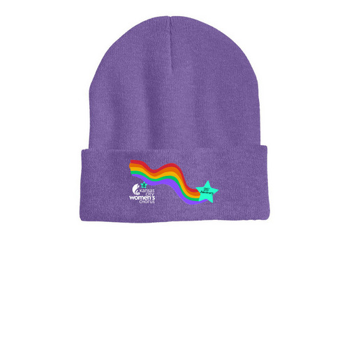 25th Anniversary Beanies, a Heather Purple Printed Cuffed Beanie