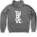Throwback Hoodie, a Deep Heather Zip Up Hoodie (back-view)