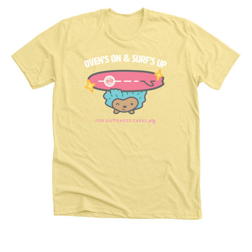 Oven's On & Surf's Up!&nbsp;?, a Heather Yellow Gold Premium Unisex Tee