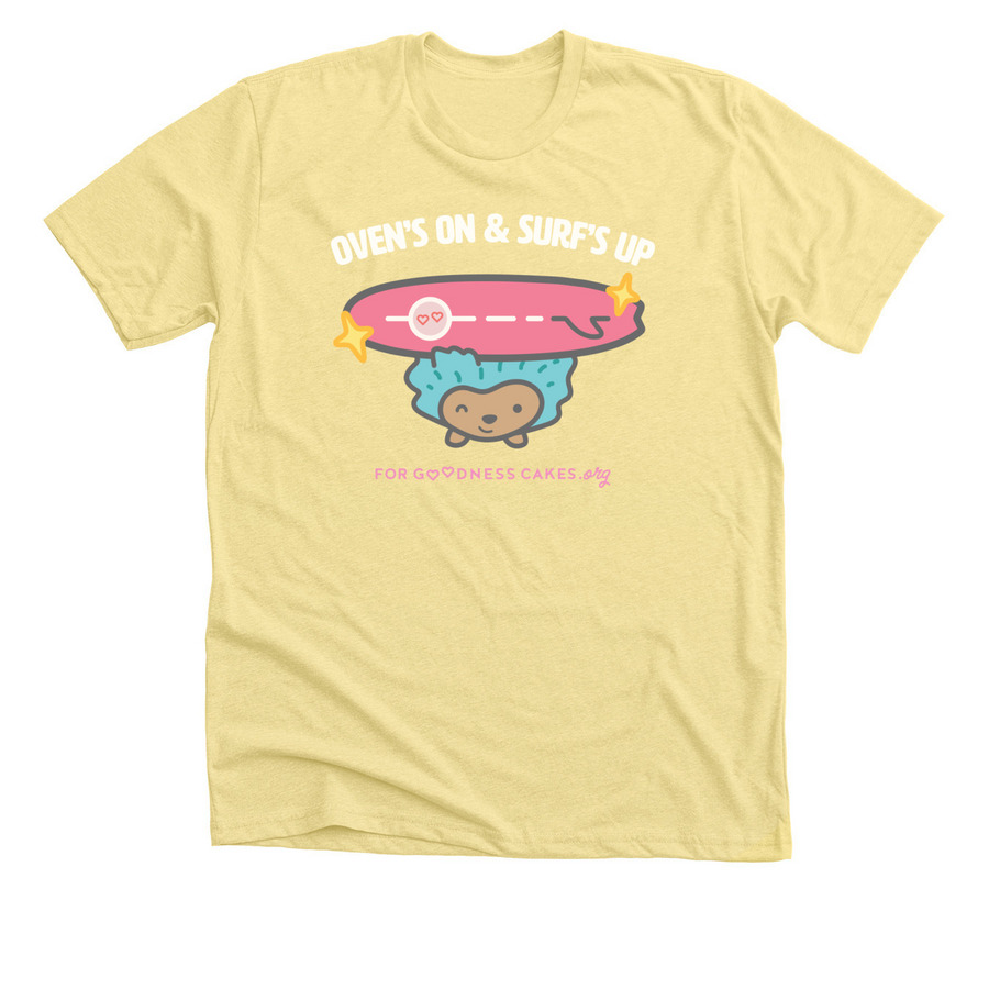 Oven's On & Surf's Up!&nbsp;?, a Heather Yellow Gold Premium Unisex Tee