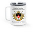 OMSDT Travel Mug, a White Stainless Steel Travel Mug (back-view)
