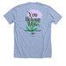 You Belong Here, a Heather Baby Blue Premium Unisex Tee (back-view)