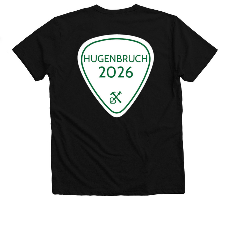 Family Shirt - Hugenbruch, a Solid Black Blend Premium V-Neck Tee (back-view)