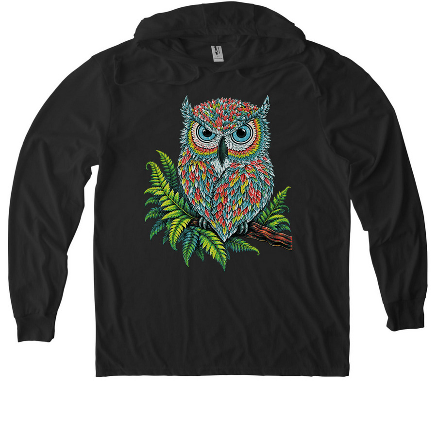 Edgy owl&nbsp;, a Space Black Allmade Eco Triblend Hoodie Tee