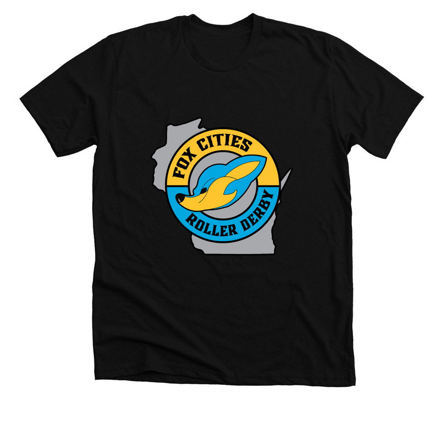 Fox Cities Logo, a Solid Black Blend Premium Unisex Tee