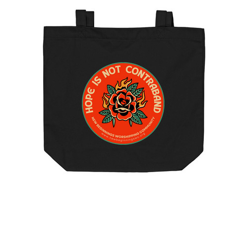 New Beginnings Worshipping Community, a Black Organic Cotton Tote Bag
