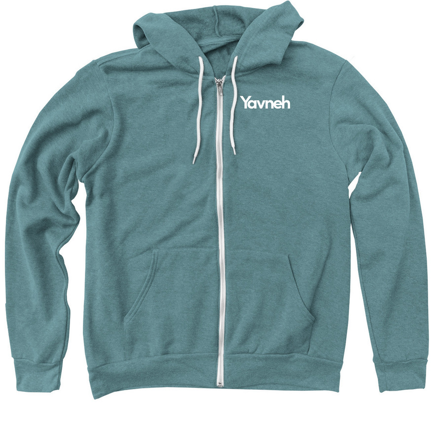 Yavneh Logo (plain), a Heather Deep Teal Zip Up Hoodie