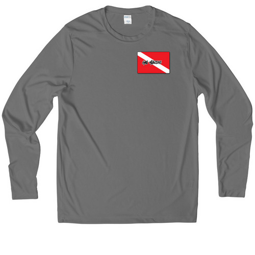 GW Floundering around, a Dark Smoke Grey UV Performance Long Sleeve Tee