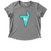 KCREGAP Teal logo short sleeves, a Aluminum Grey Allmade Eco Triblend Women?s Scoop Neck Tee
