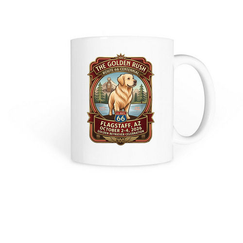 Golden Rush Coffee Mug, a White Coffee Mug