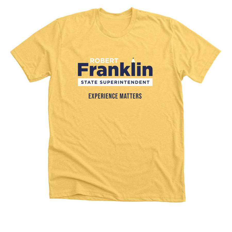 Robert Franklin Logo 1, a Heather Yellow Gold Premium Unisex Tee