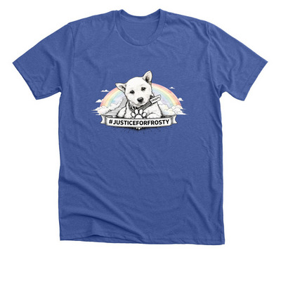 JUSTICE FOR FROSTY 2, a Solid True Royal Premium Unisex Tee