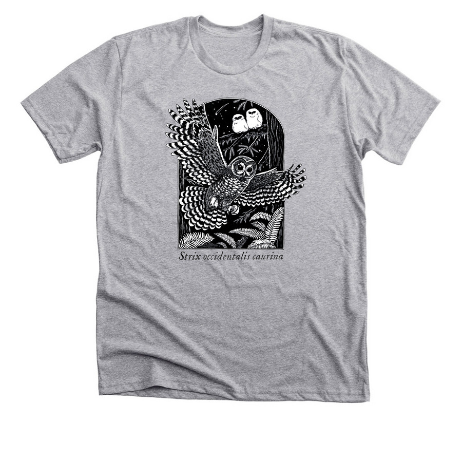 Northern Spotted Owl, a Athletic Heather Premium Unisex Tee