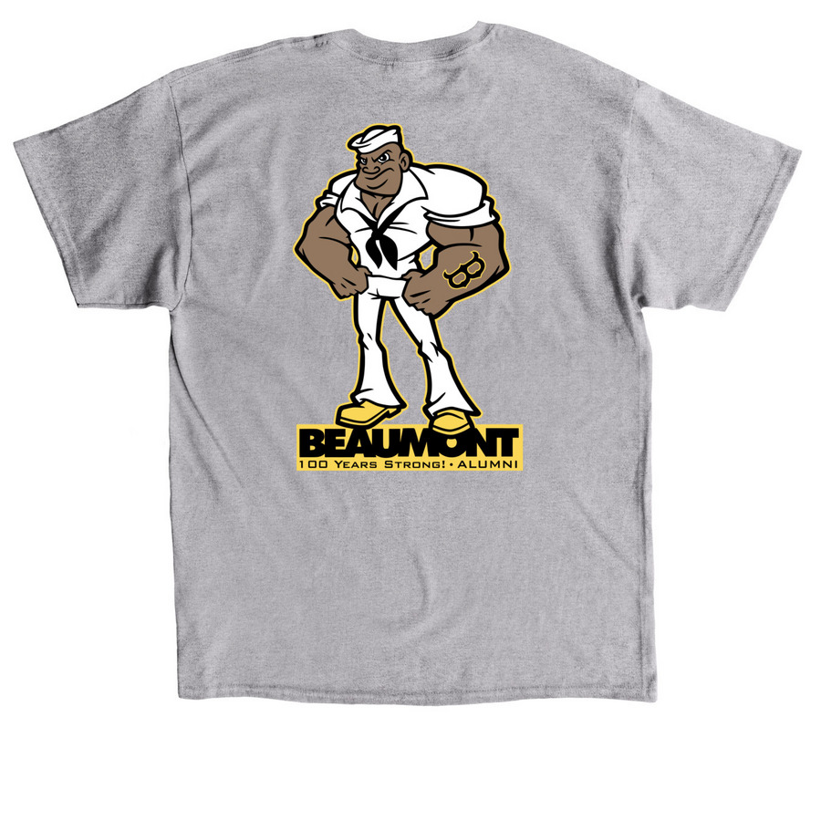 Beaumont 100 Years Strong! (blue), a Sport Grey Classic Unisex Tee (back-view)
