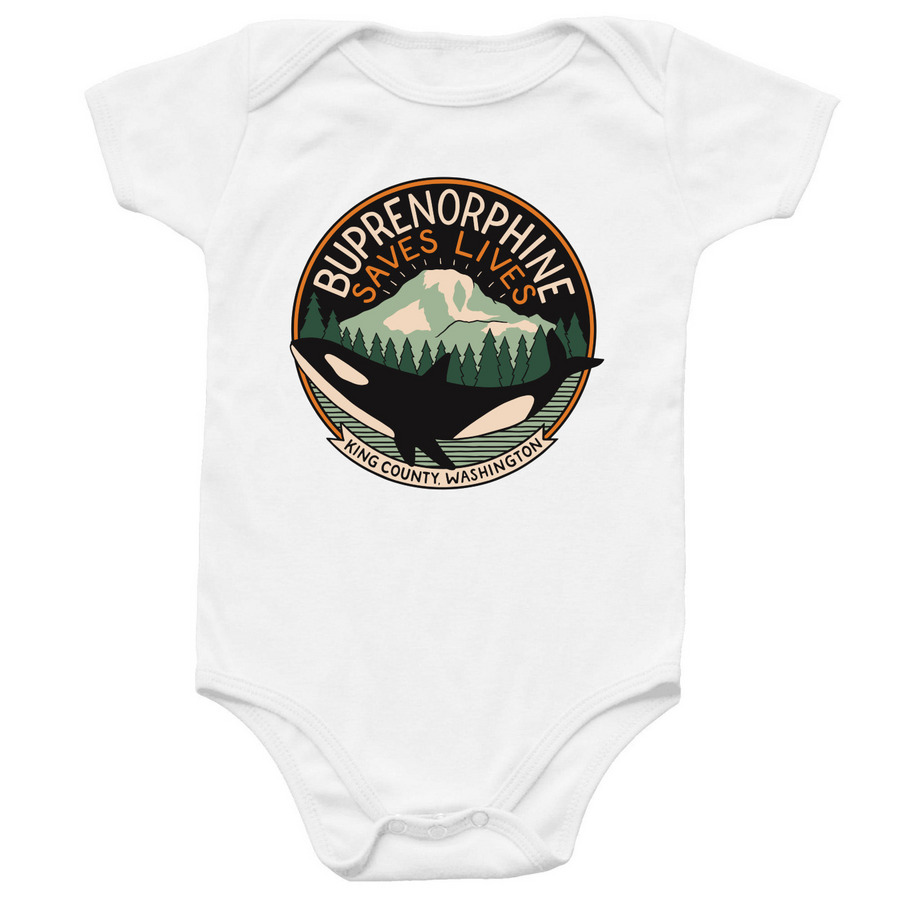 Buprenorphine Saves Lives // Onesie, a White Infant Onesie